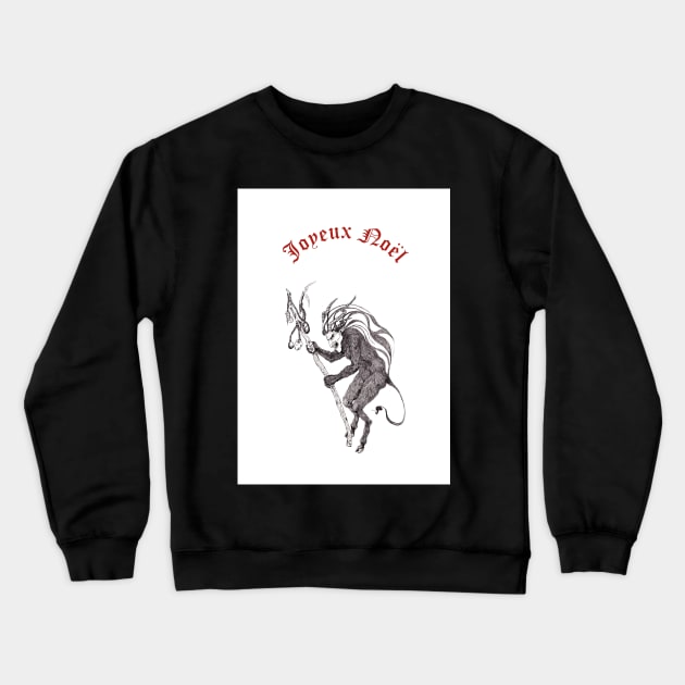 Krampus + "Joyeux Noël" Crewneck Sweatshirt by LucyDreams